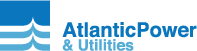 The Atlantic POwer & Utilities Logo with a symbol of waves on the left in two shades of blue.